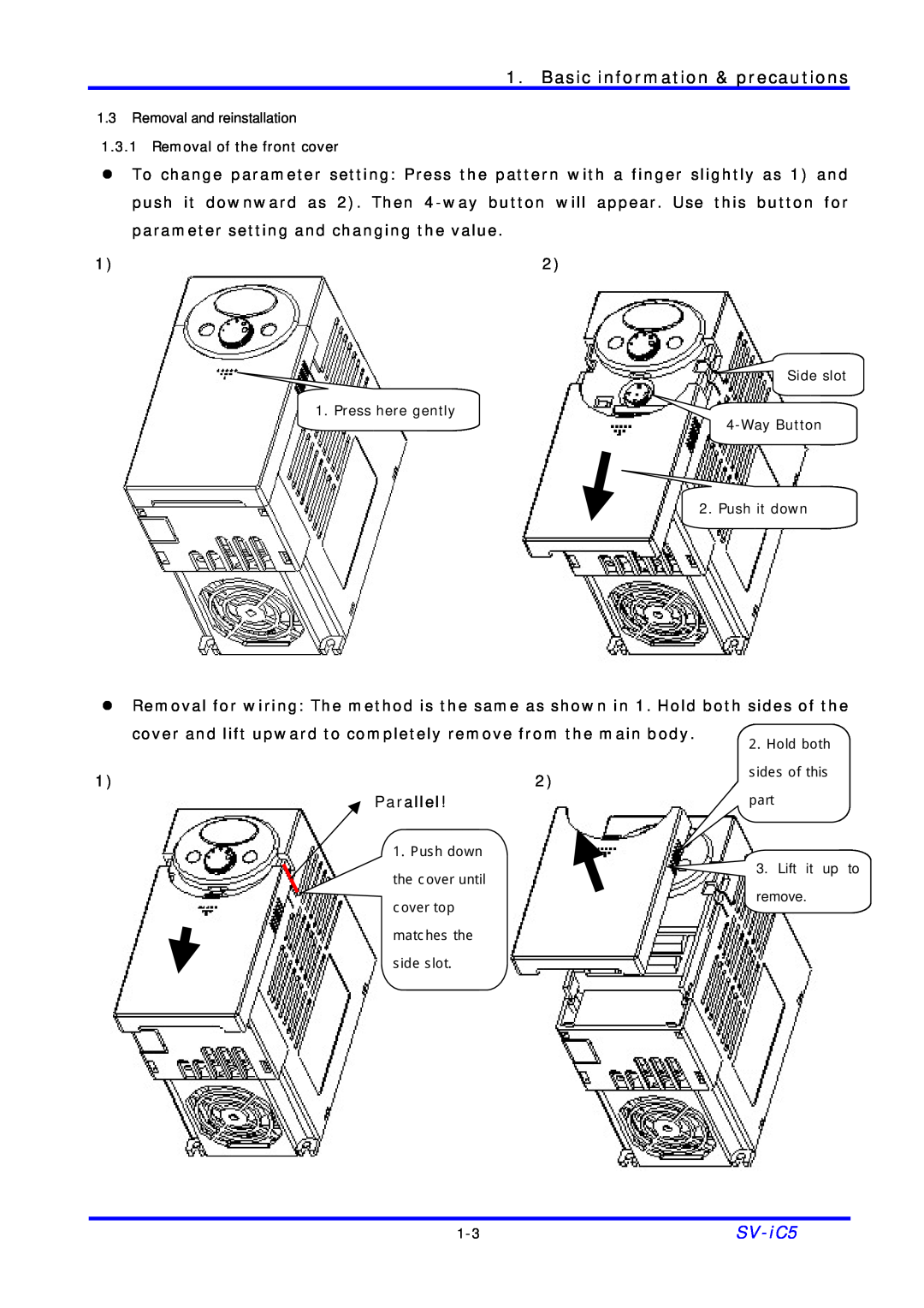 LG Electronics SV-iC5 Series manual Basic information & precautions, Parallel 