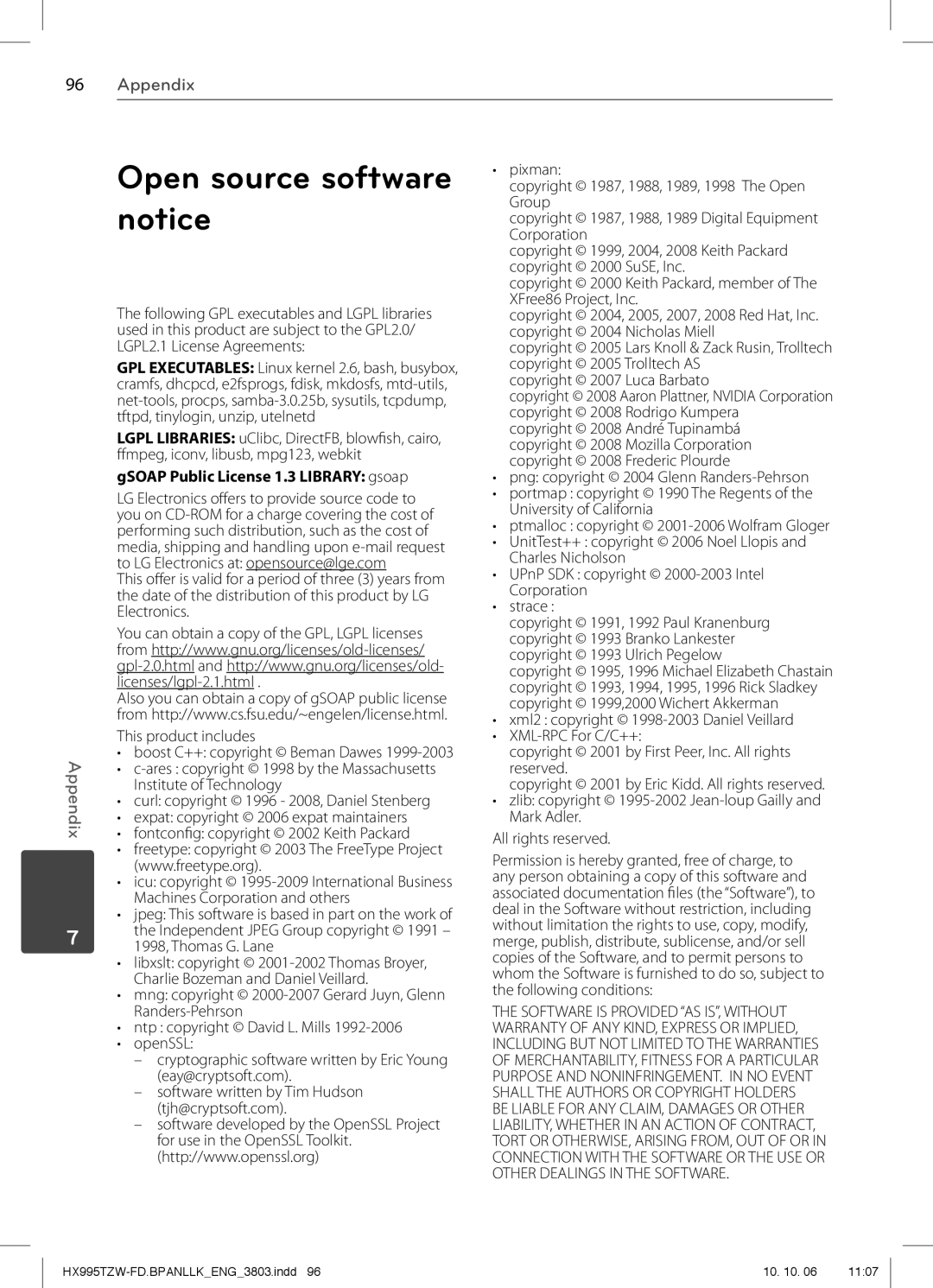 LG Electronics SX95TZW-W96, SX95TZW-S, SX95TZW-D Open source software notice, GSOAP Public License 1.3 Library gsoap 