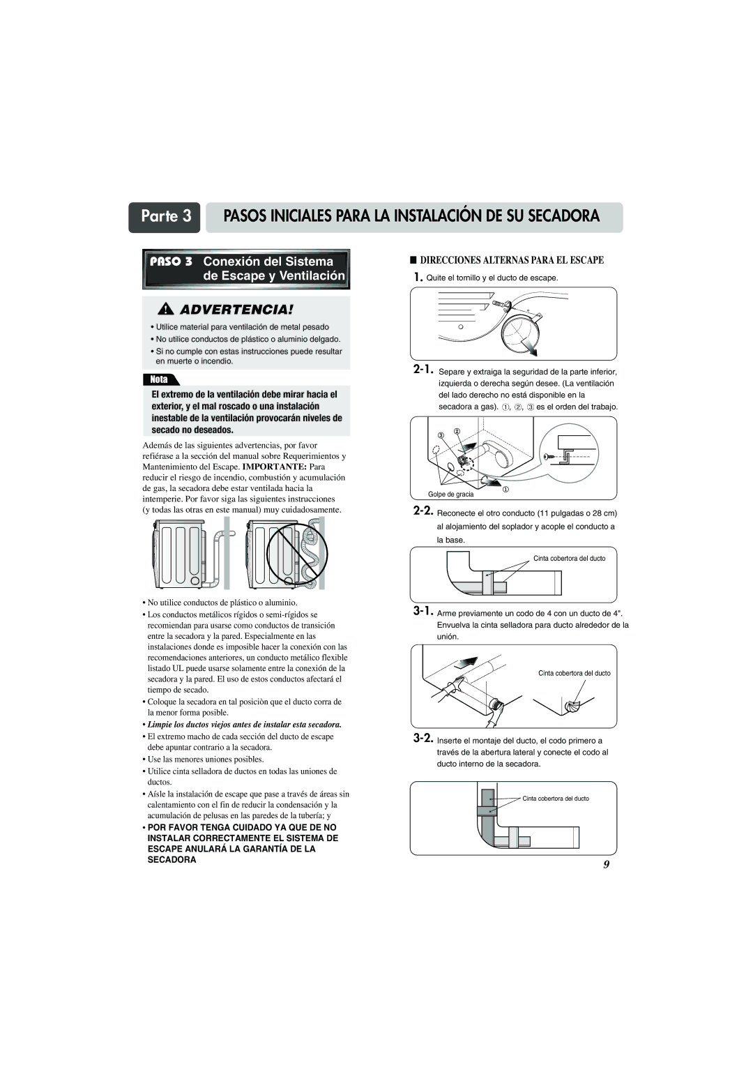 LG Electronics TD-V10150G, TD-V10155G, TD-V10159G manual Advertencia, Paso 3 Conexión del Sistema 