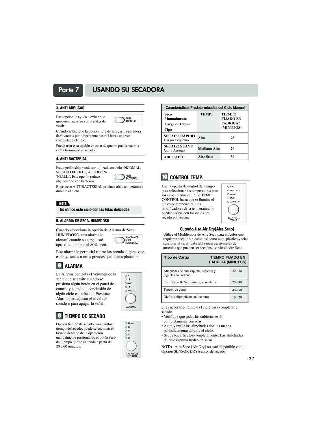 LG Electronics TD-V10150G, TD-V10155G, TD-V10159G manual Alarma 