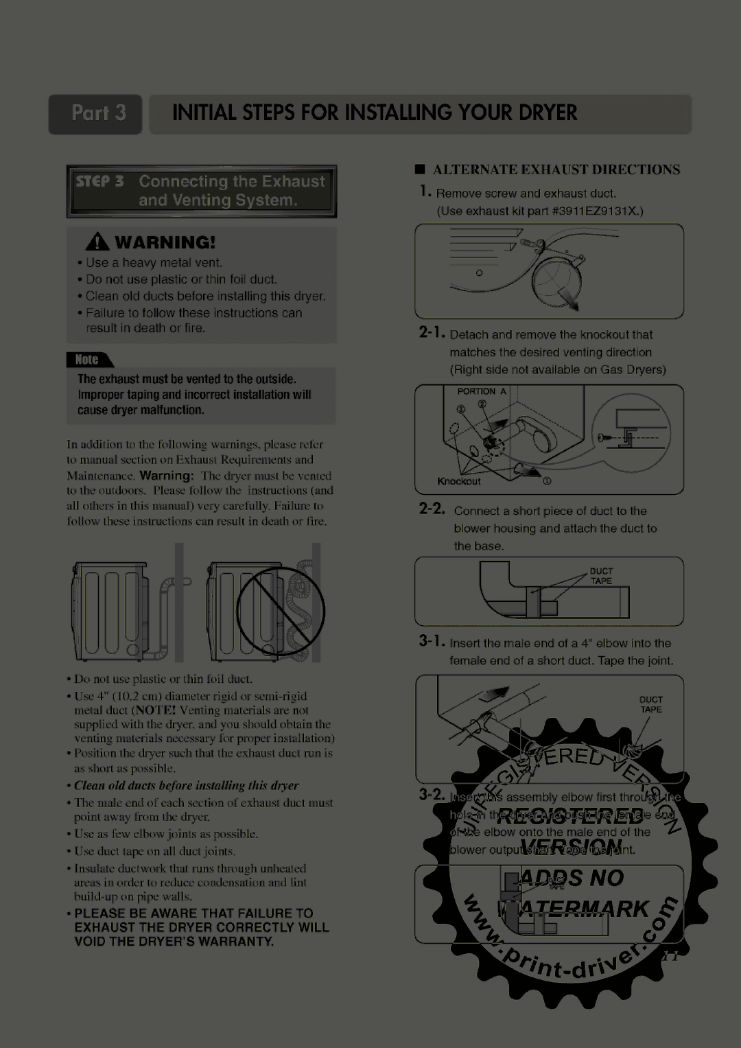 LG Electronics TD-V12240E, TD-V12240G, TD-V12246E, TD-V12246G manual 