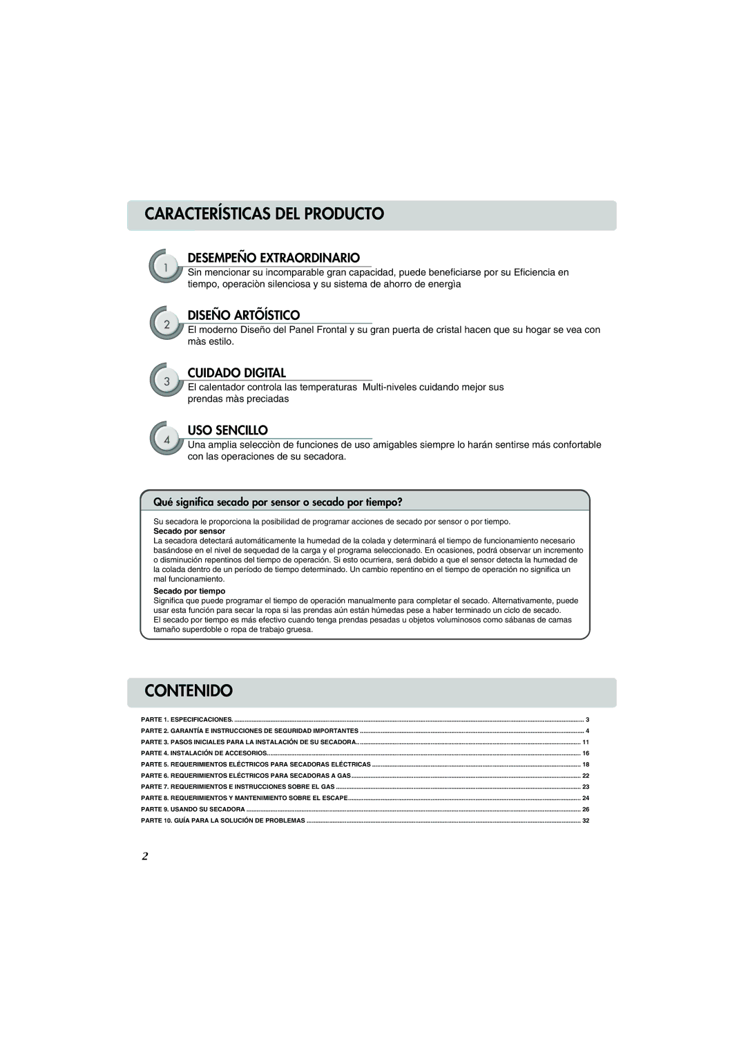 LG Electronics TD-V14247G, TD-V14247E, TD-V10247G manual Contenido 