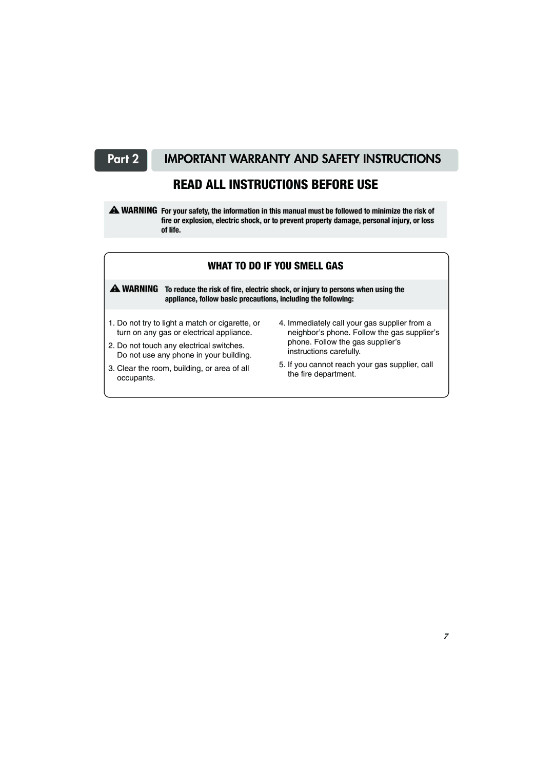 LG Electronics TD-V14247E, TD-V14247G, TD-V10247G manual What to do if YOU Smell GAS 