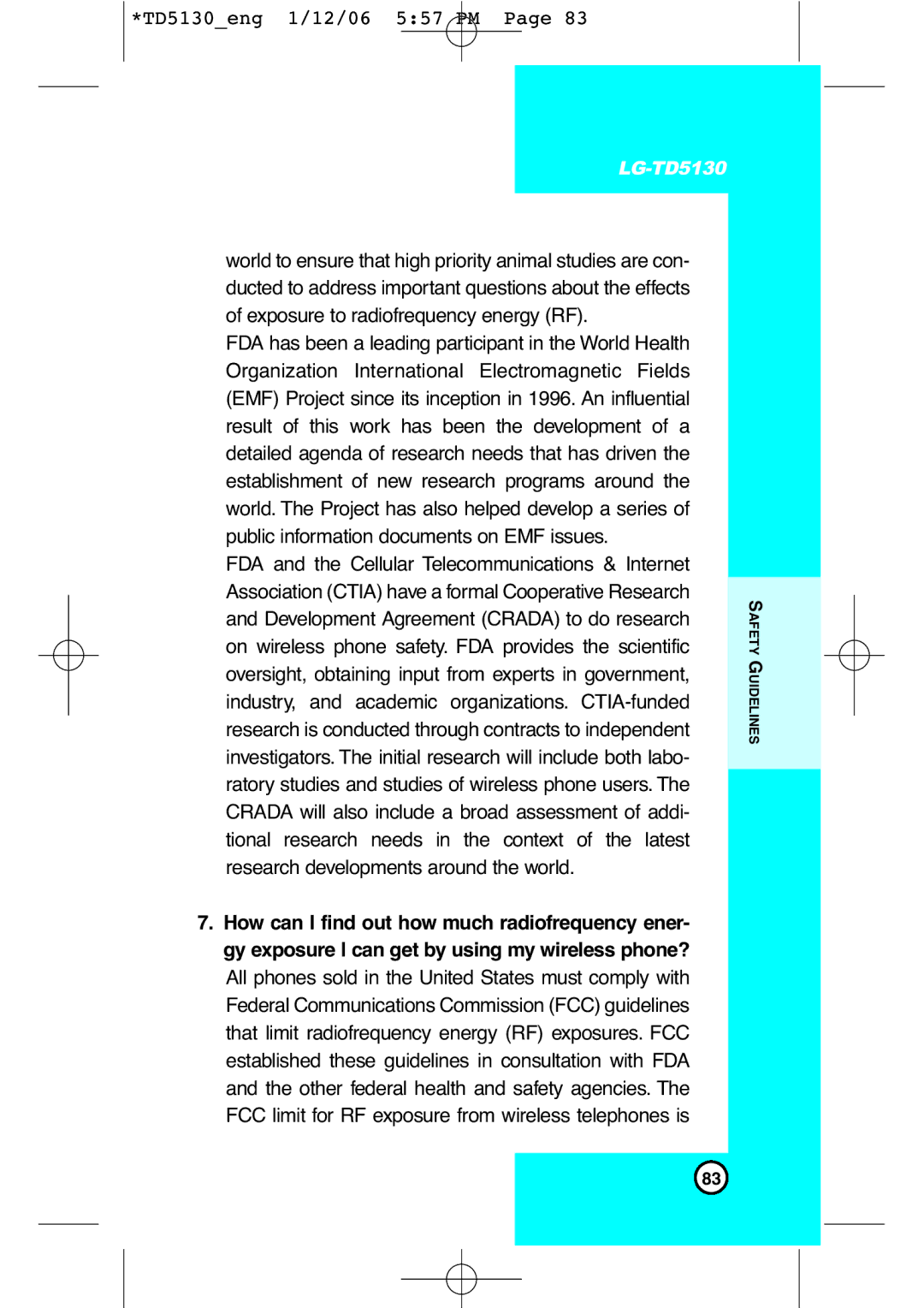 LG Electronics manual TD5130eng 1/12/06 557 PM 