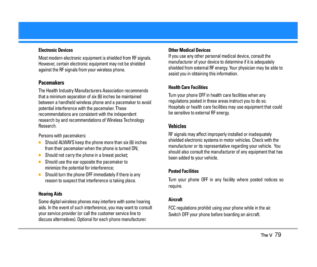 LG Electronics The V manual Pacemakers, Vehicles 