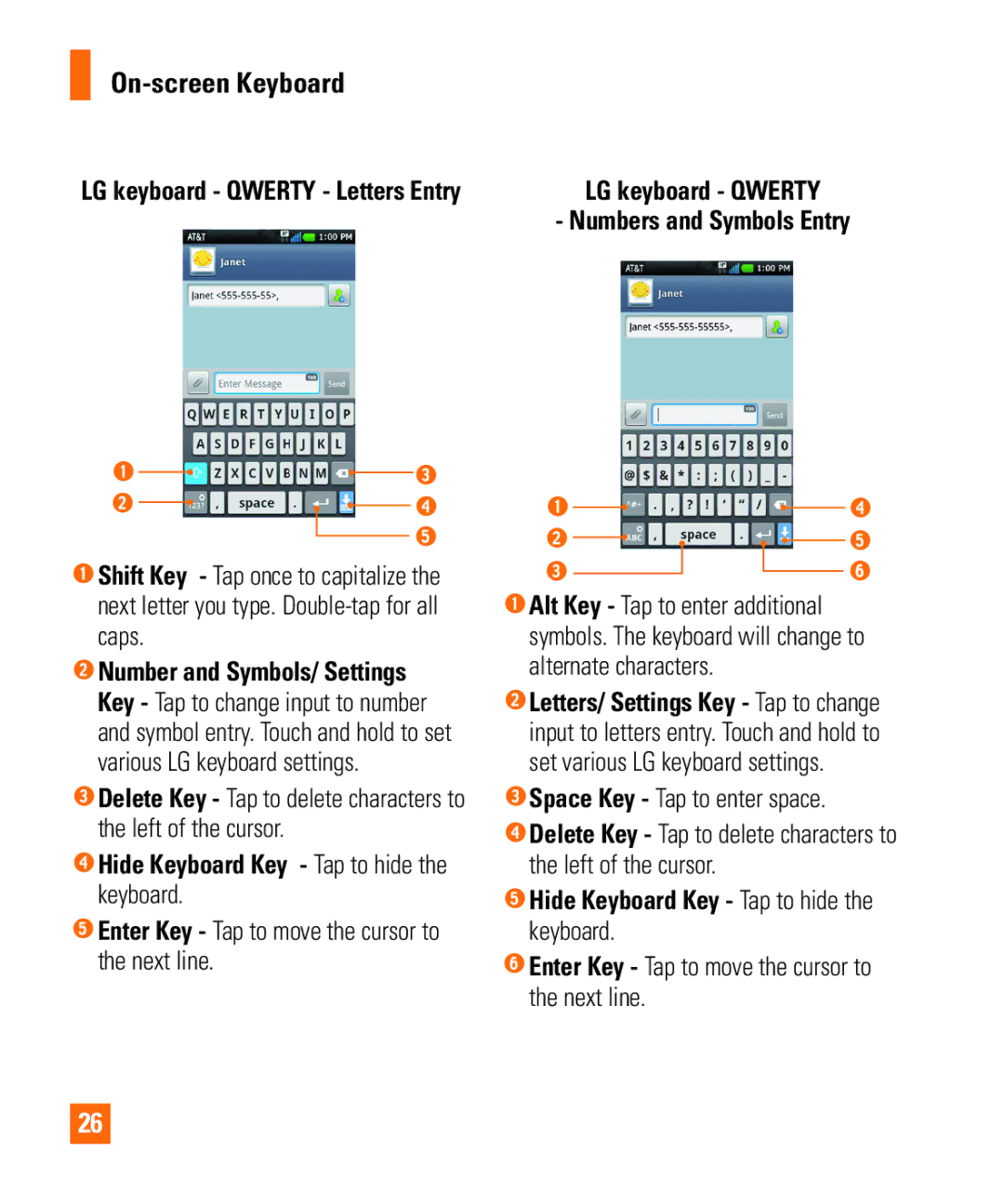 LG Electronics Thrill4GUnlocked user manual On-screen Keyboard 