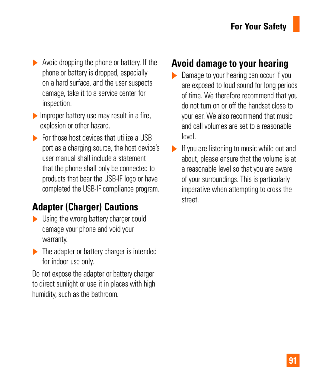 LG Electronics Thrill4GUnlocked user manual Adapter Charger Cautions, Avoid damage to your hearing 