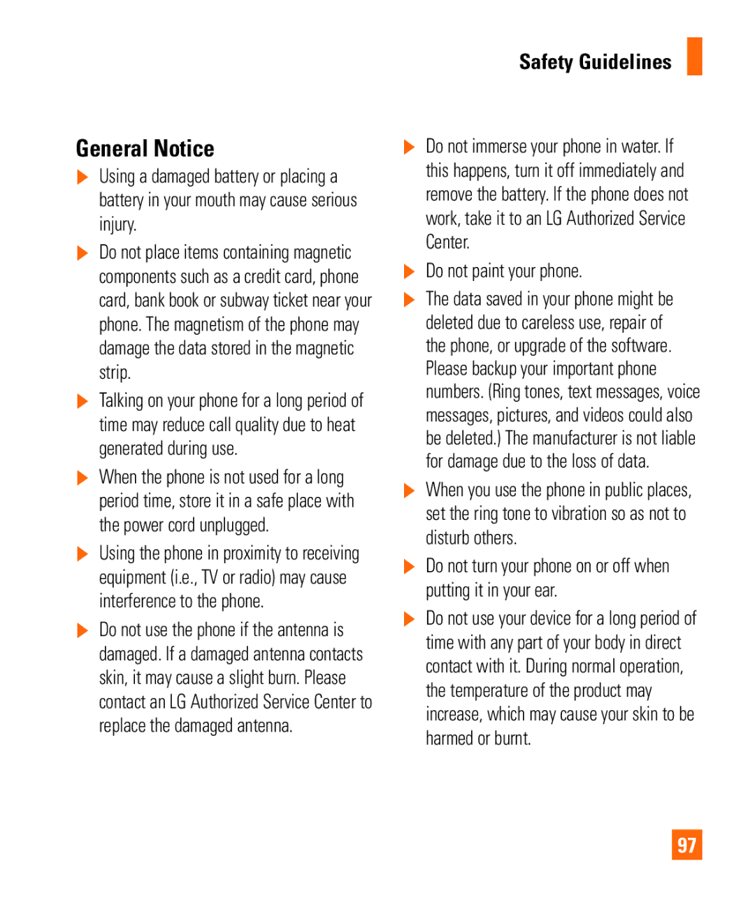 LG Electronics Thrill4GUnlocked user manual General Notice, Do not paint your phone 