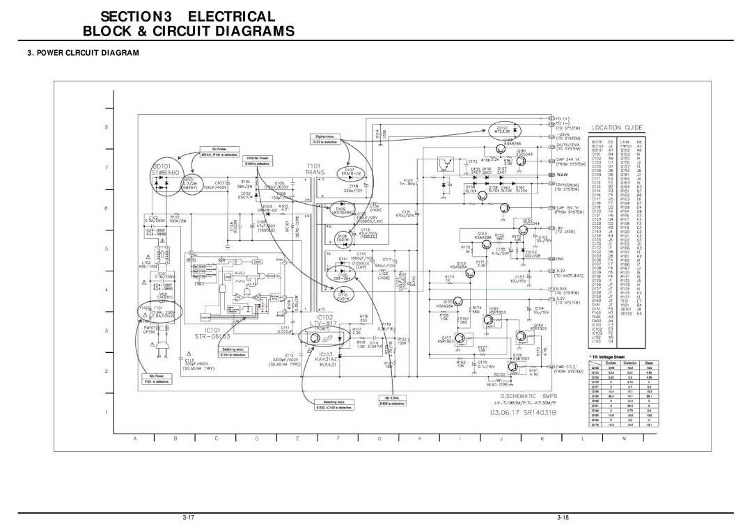 LG Electronics TL-AT130M service manual Power Clrcuit Diagram 