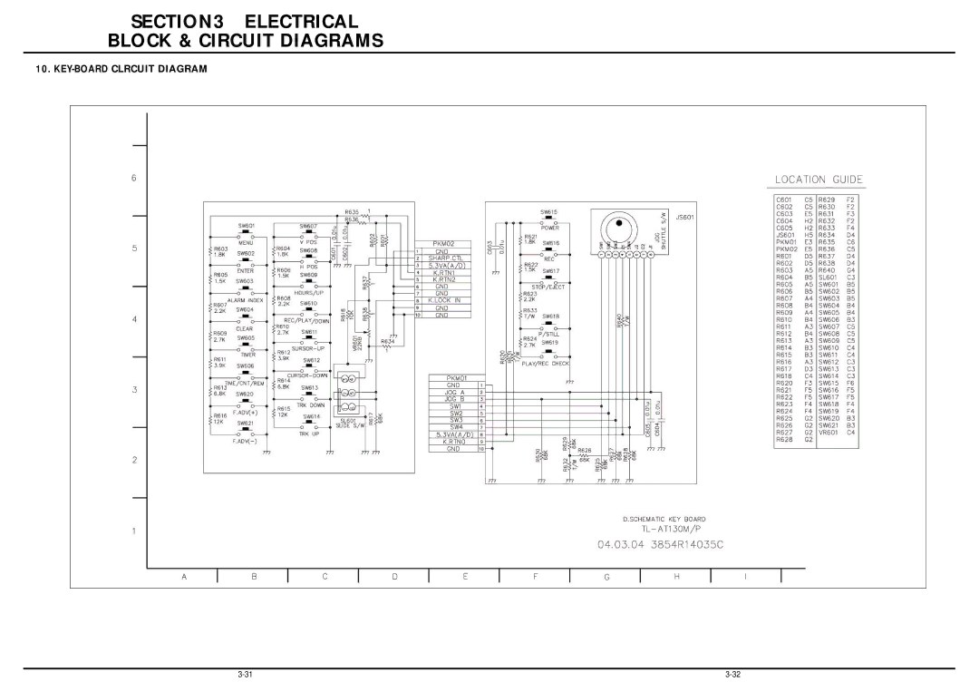 LG Electronics TL-AT130M service manual KEY-BOARDCLRCUIT Diagram 