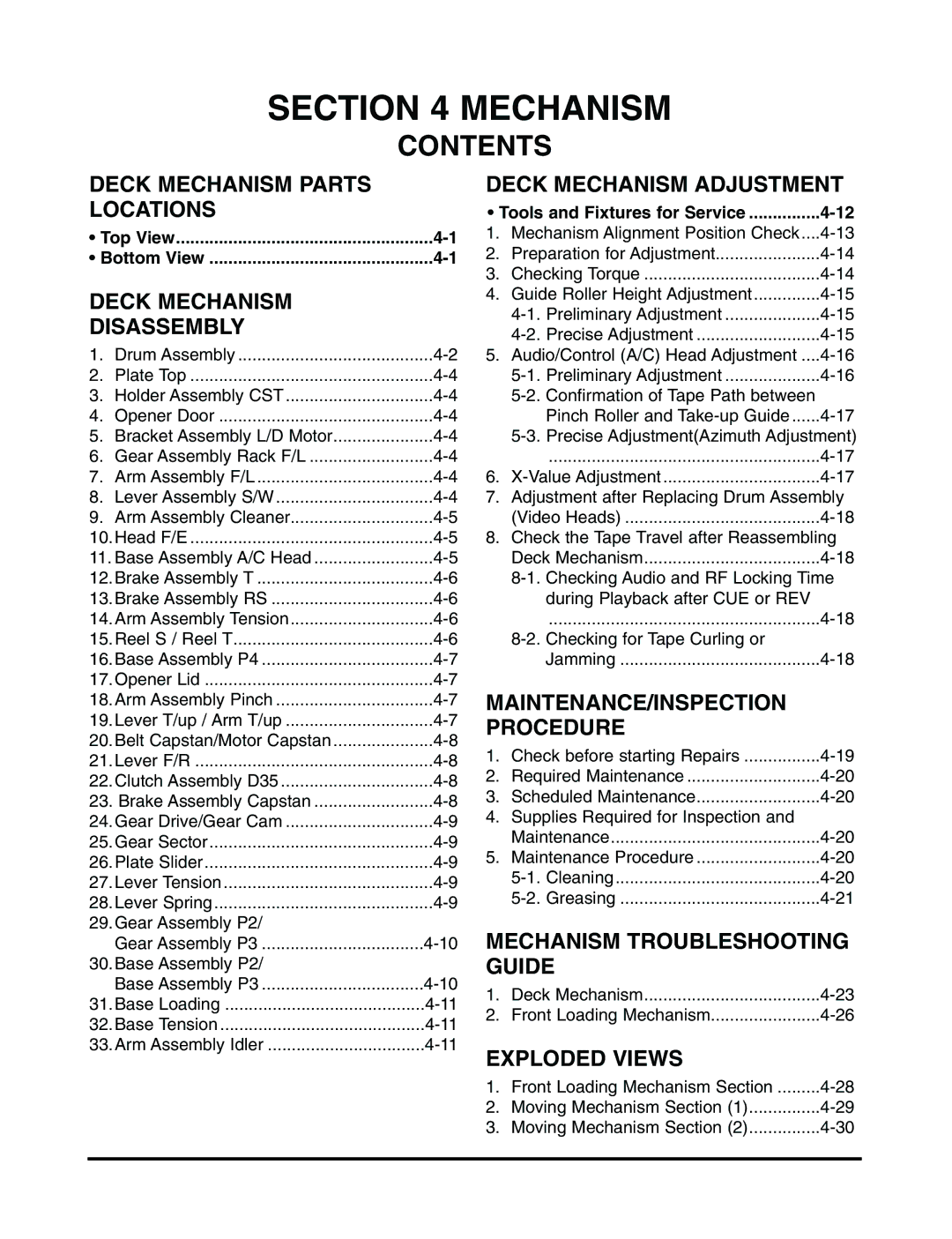 LG Electronics TL-AT130M service manual Mechanism 