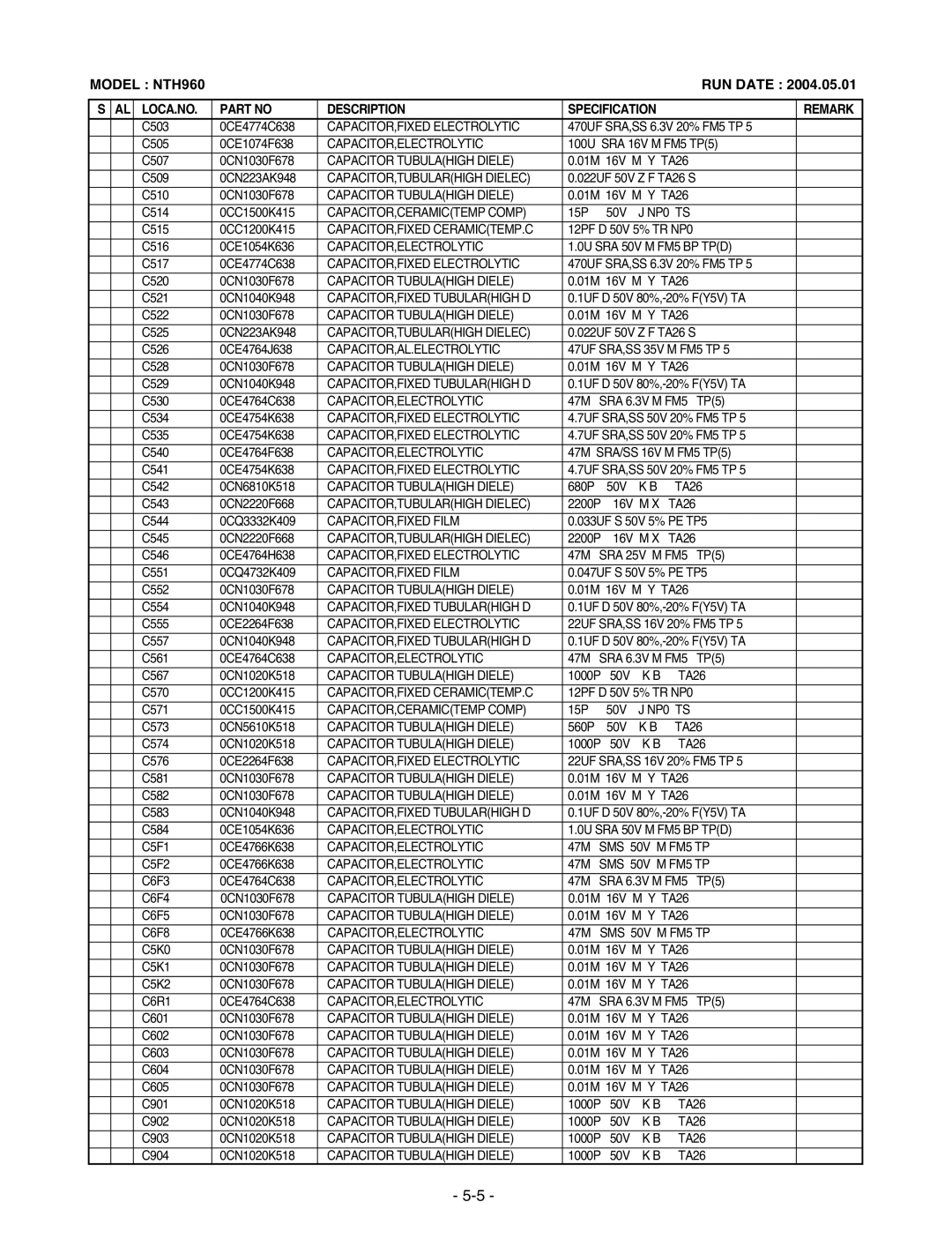 LG Electronics TL-AT130M service manual NP0 TS 