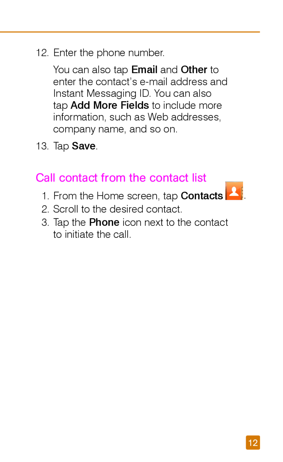 LG Electronics TM1690 manual Call contact from the contact list 