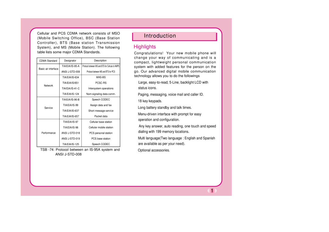 LG Electronics TM510 manual Introduction, Highlights 