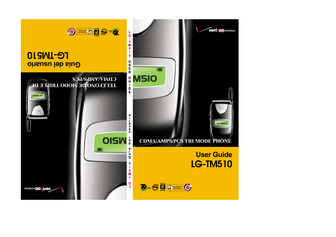 LG Electronics manual LG-TM510, User Guide, TM510-LG usuario del Guía, Cdma/Amps/Pcs De Triple Modo De Teléfono 