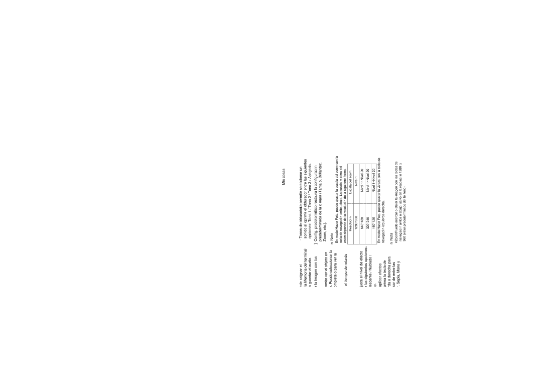 LG Electronics Trax manual Avanzado, Resolución Escala del zoom 