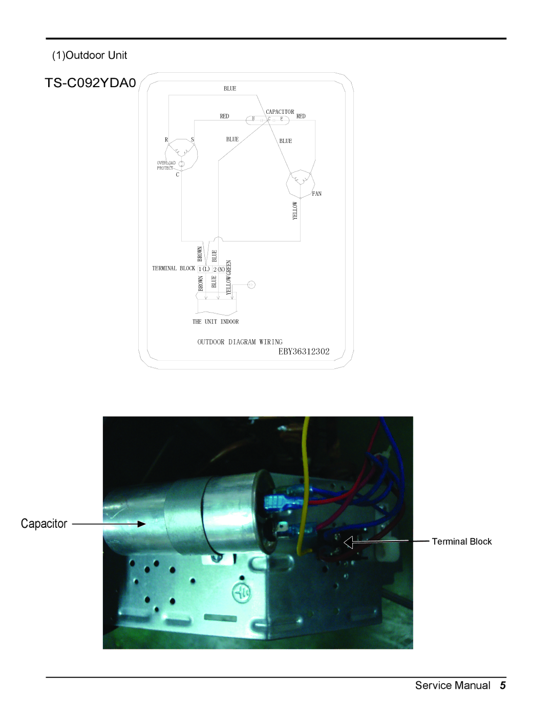 LG Electronics TS-C092YDA0 manual Capacitor 