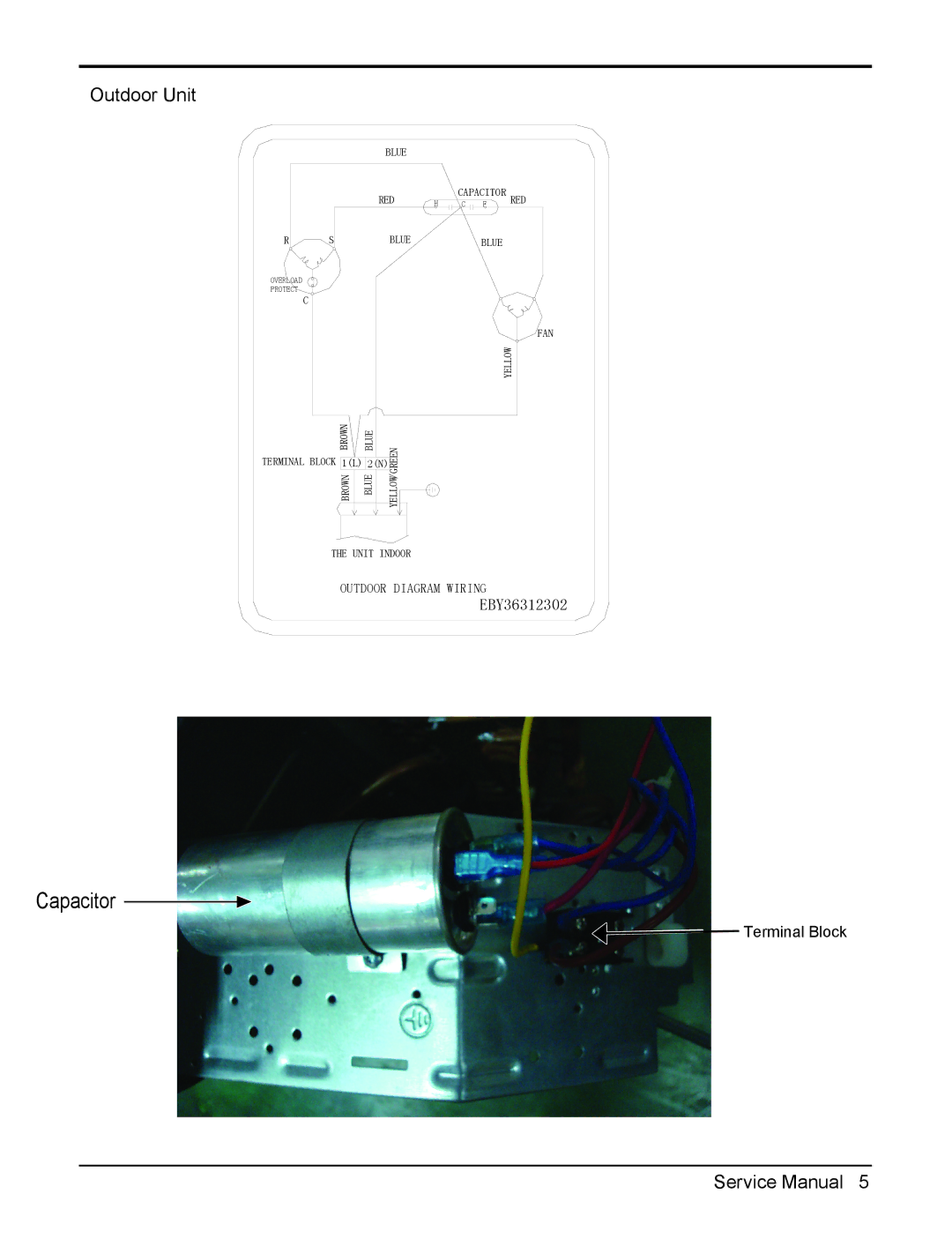 LG Electronics TS-C122YDA0 manual Capacitor, Outdoor Unit 