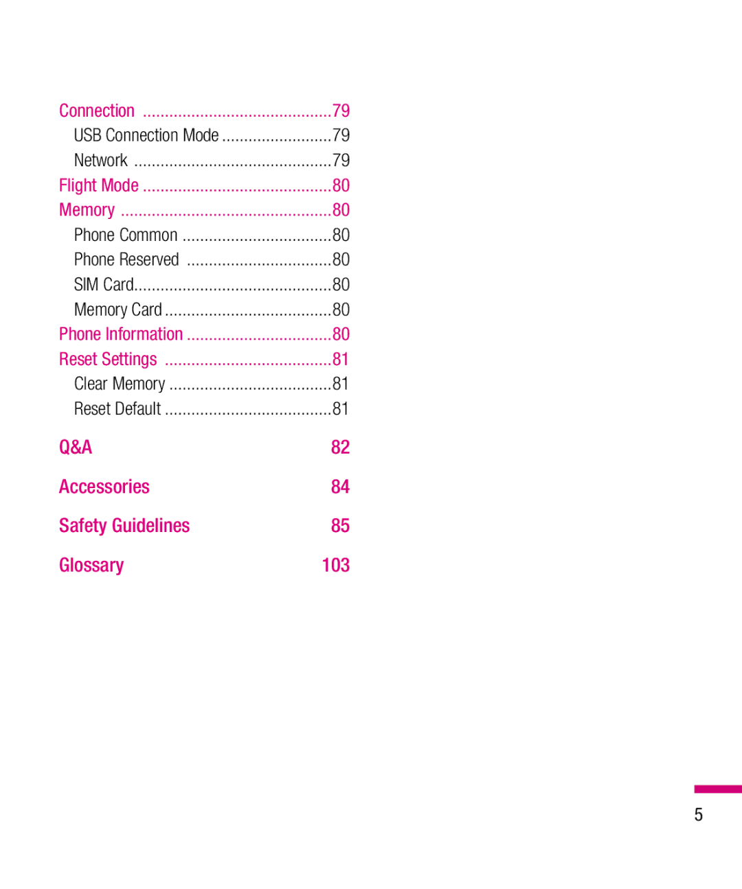 LG Electronics TU330 manual Accessories Safety Guidelines Glossary 