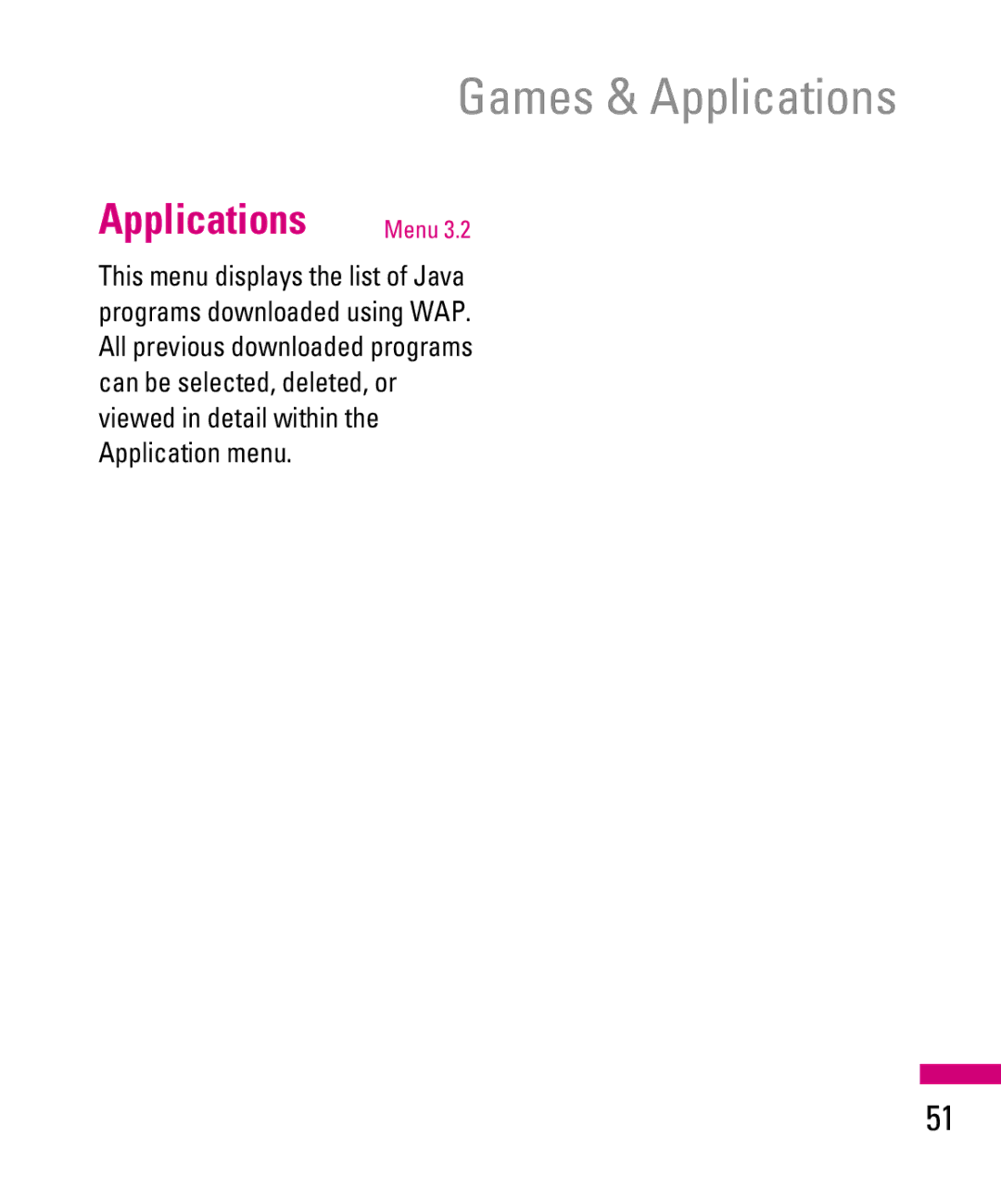 LG Electronics TU500F manual Games & Applications 