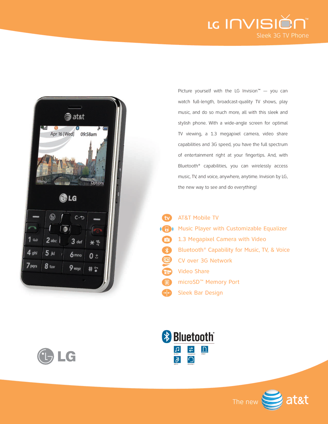 LG Electronics manual Sleek 3G TV Phone 