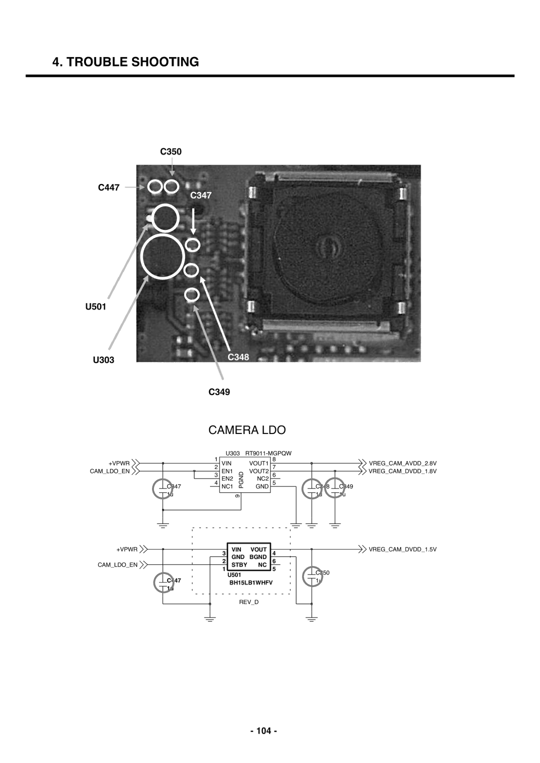 LG Electronics U250 service manual C350 C447 U501, U303C348 C349, 104 