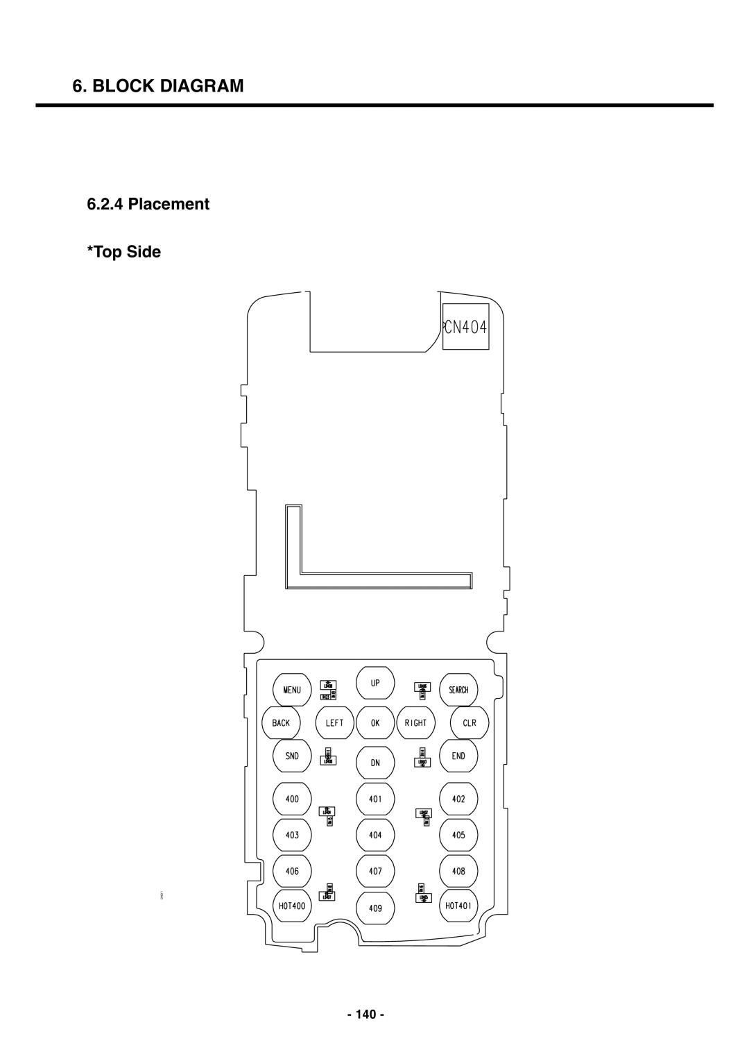 LG Electronics U250 service manual Placement Top Side, 140 