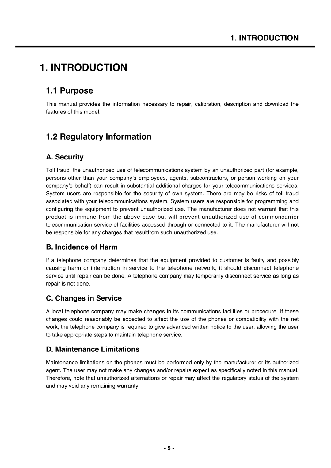 LG Electronics U250 service manual Purpose, Regulatory Information 