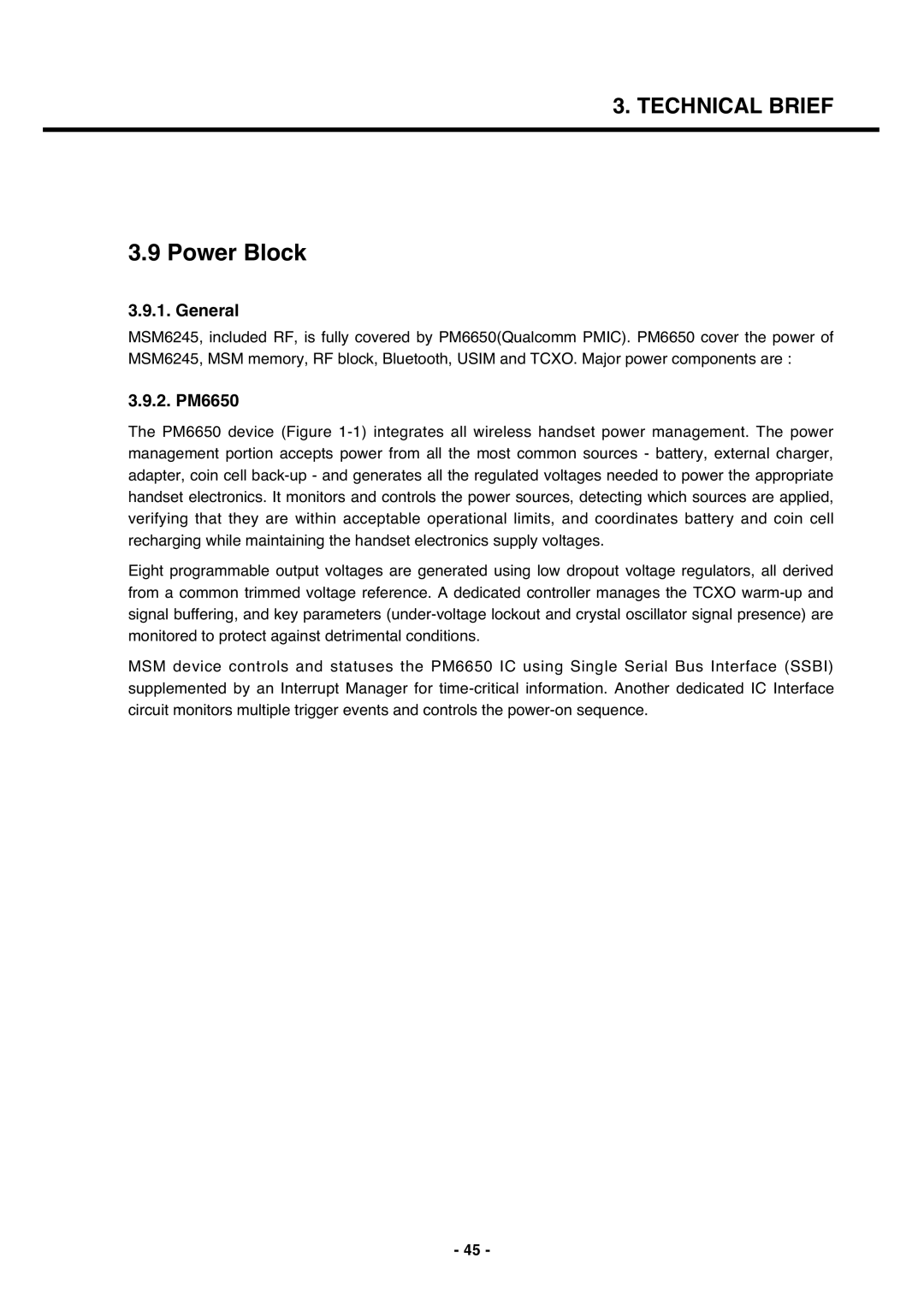 LG Electronics U250 service manual Power Block, General, 2. PM6650 