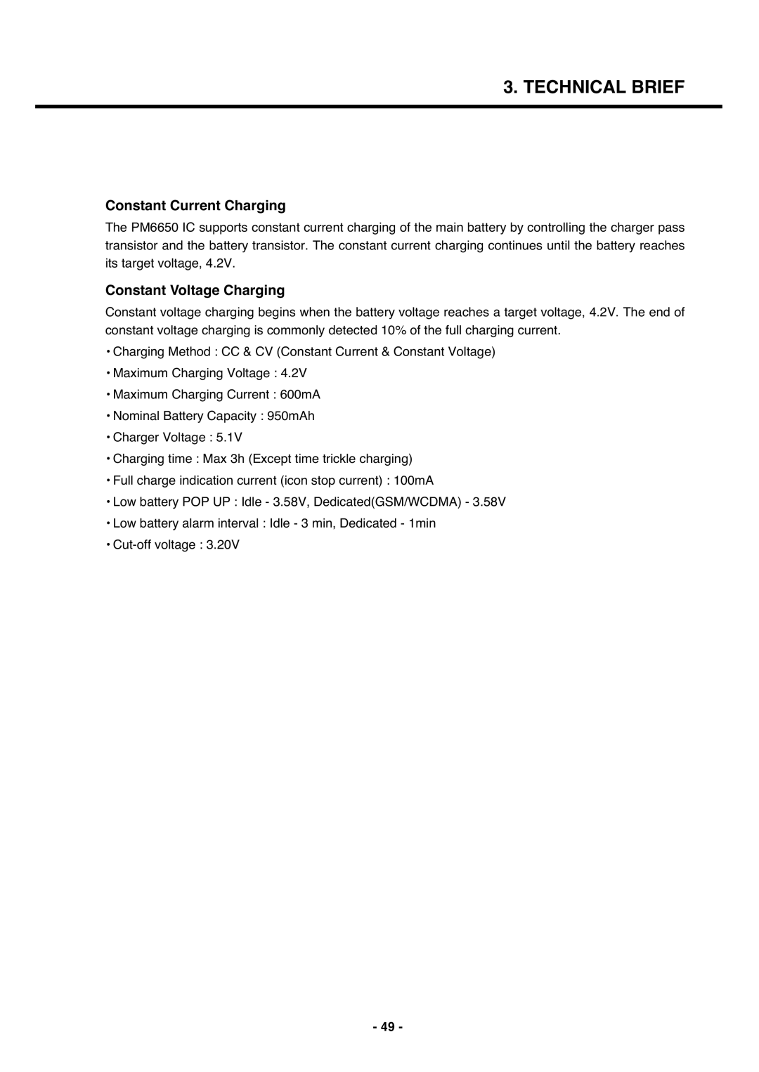 LG Electronics U250 service manual Constant Current Charging, Constant Voltage Charging 