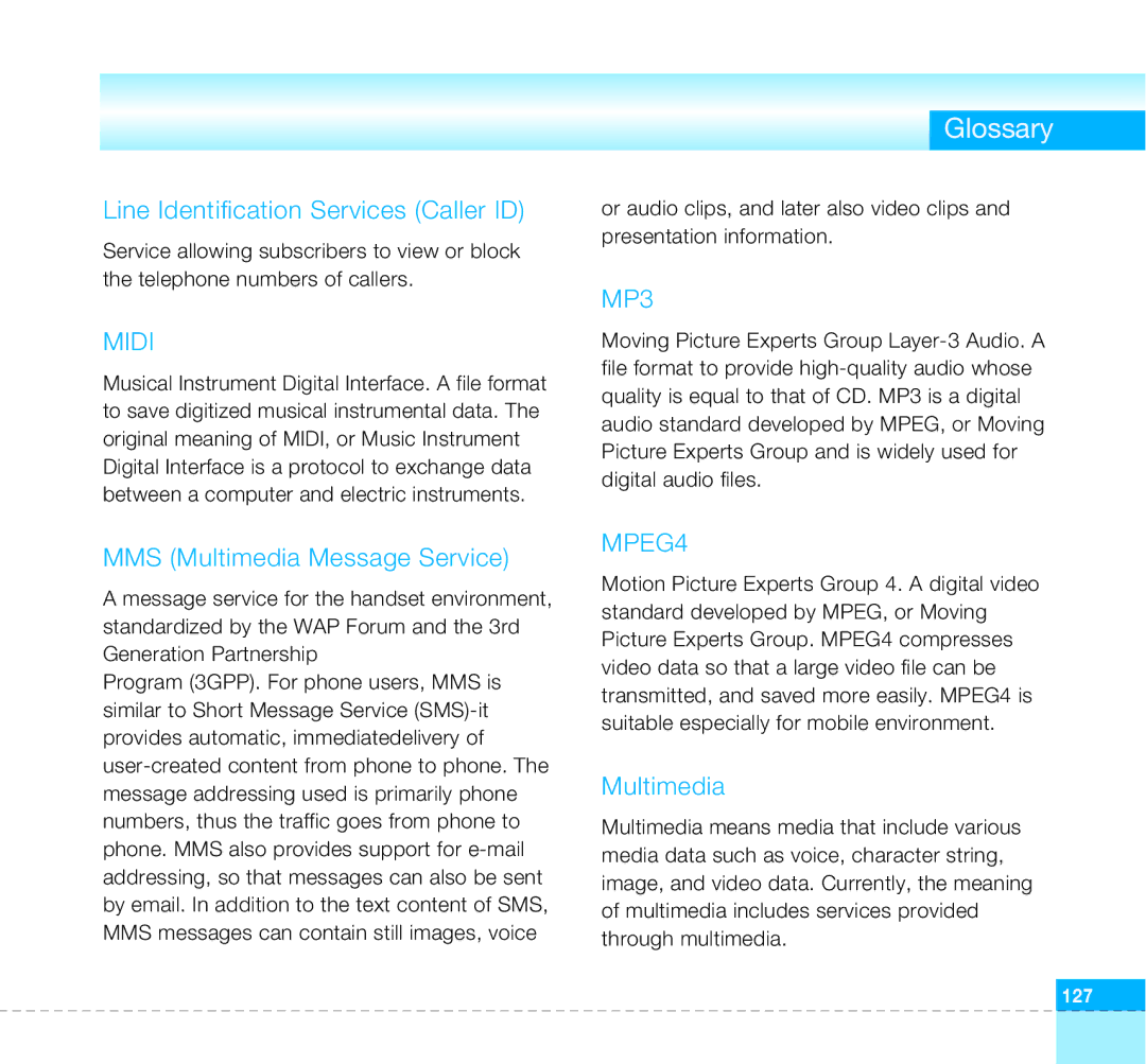 LG Electronics U8360 manual Glossary, Midi 