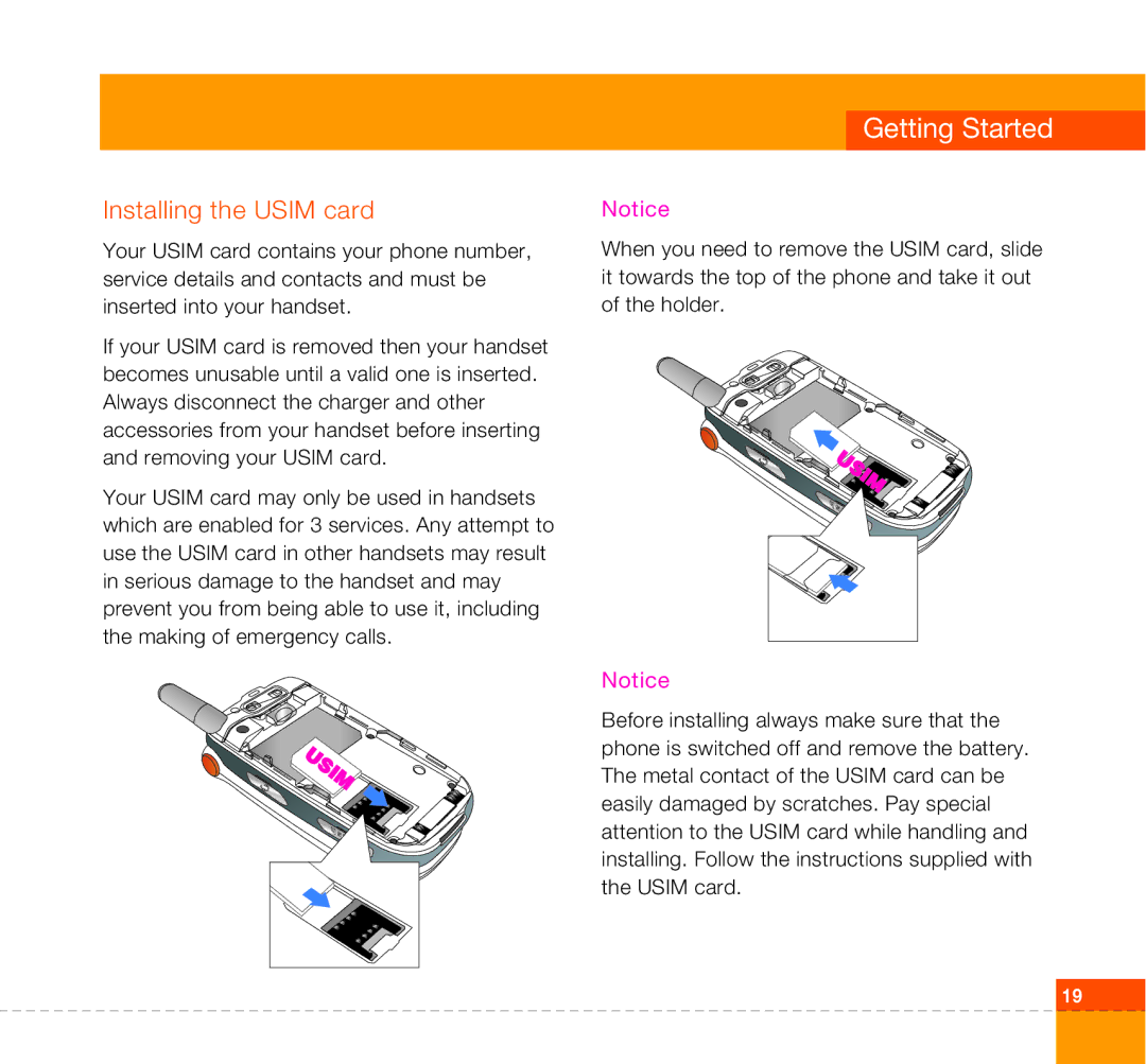 LG Electronics U8360 manual Installing the Usim card 