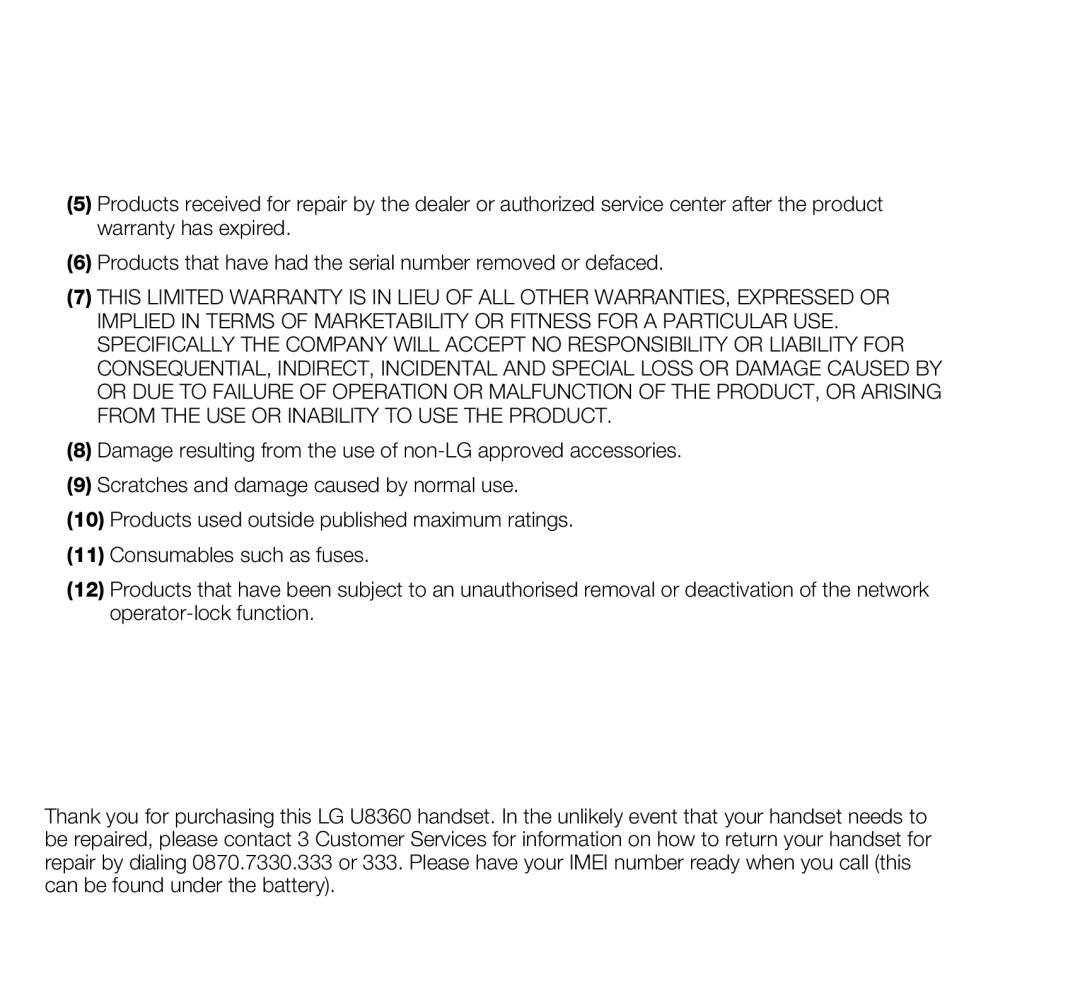 LG Electronics U8360 manual 