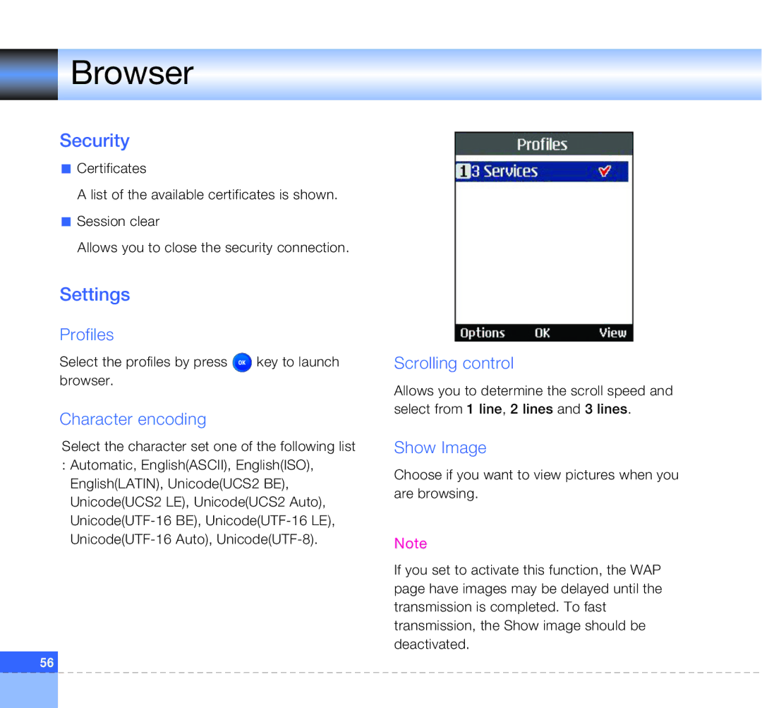 LG Electronics U8360 manual Security, Settings 