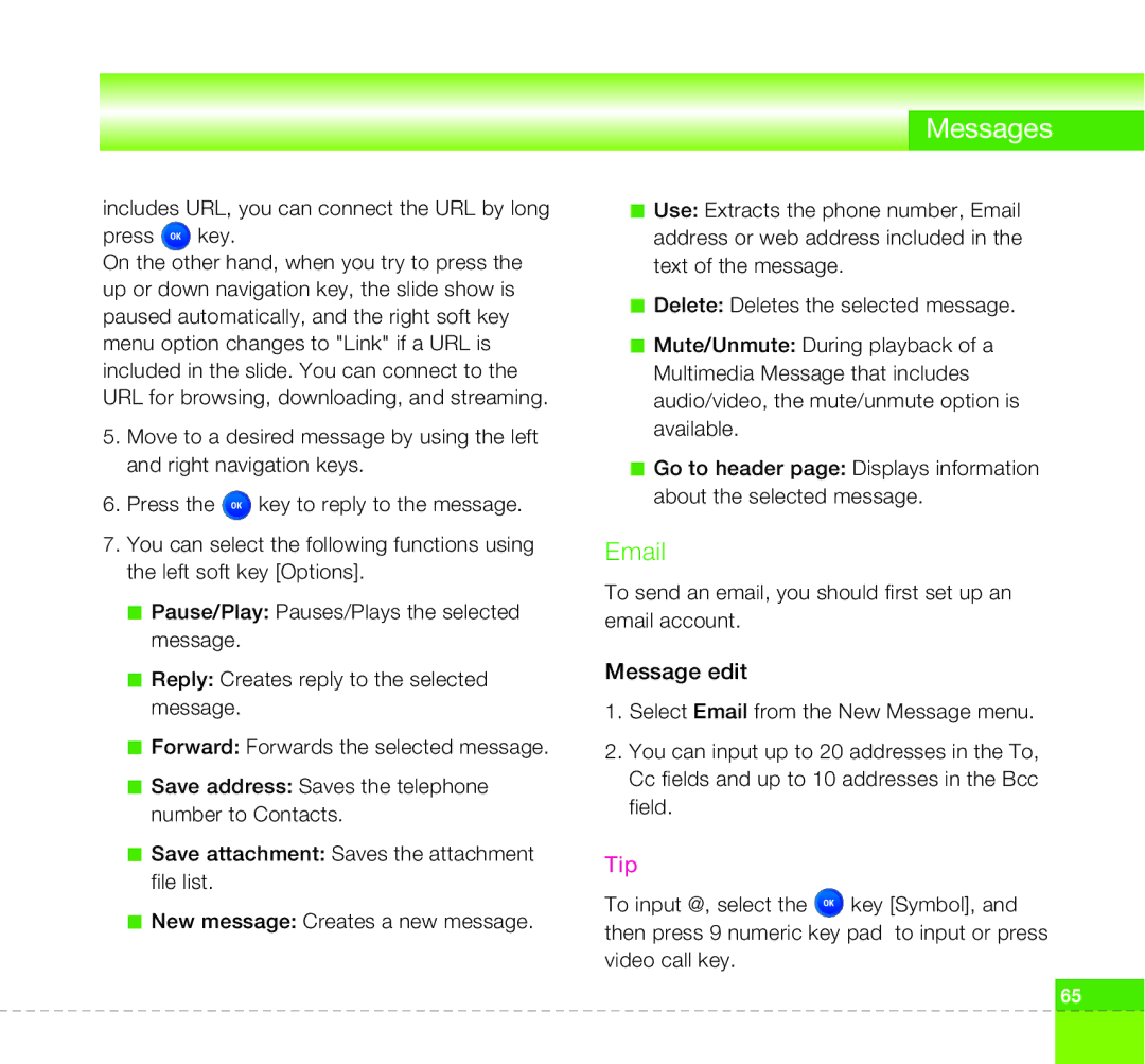 LG Electronics U8360 manual Tip 