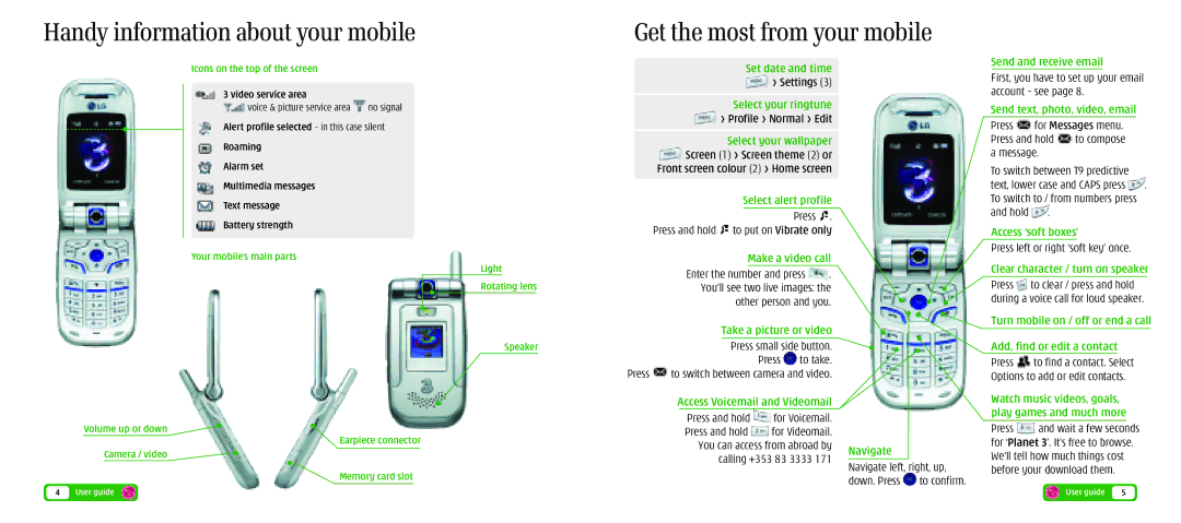 LG Electronics U8360 manual Handy information about your mobile, Get the most from your mobile 