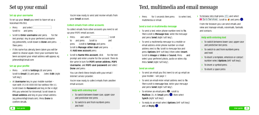 LG Electronics U8360 manual Set up your email Text, multimedia and email message 