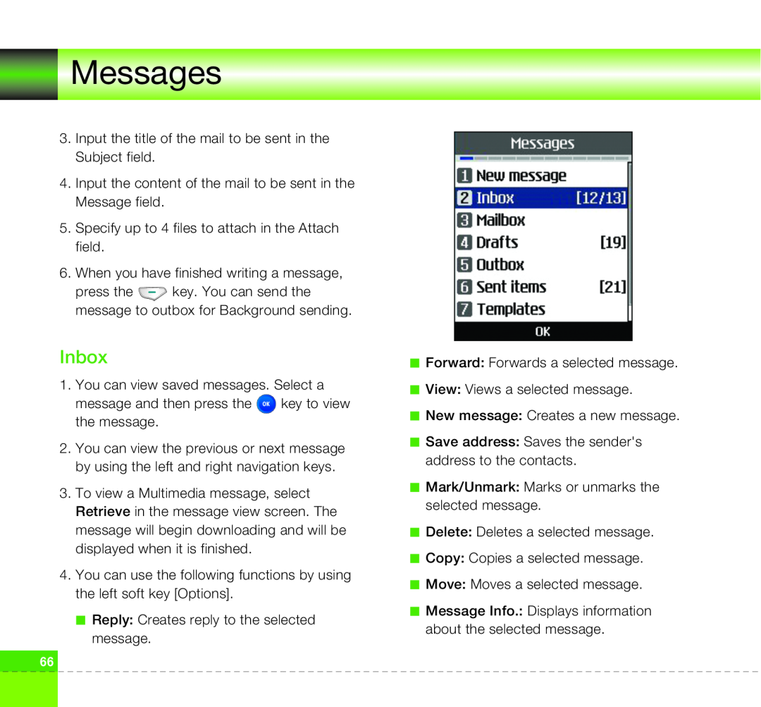 LG Electronics U8360 manual Inbox, Messages 