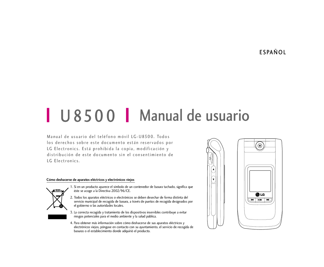 LG Electronics U8500 manual 