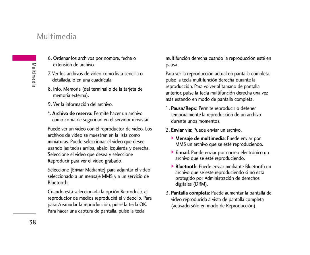 LG Electronics U8500 manual Ordenar los archivos por nombre, fecha o, Extensión de archivo, Detallada, o en una cuadrícula 