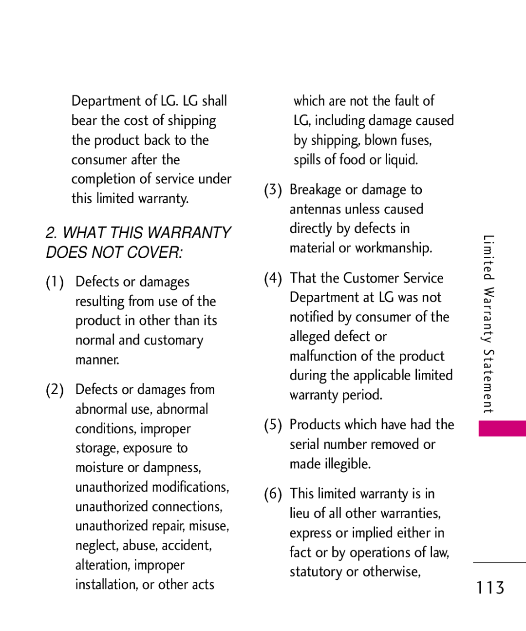 LG Electronics UN200 manual 113 
