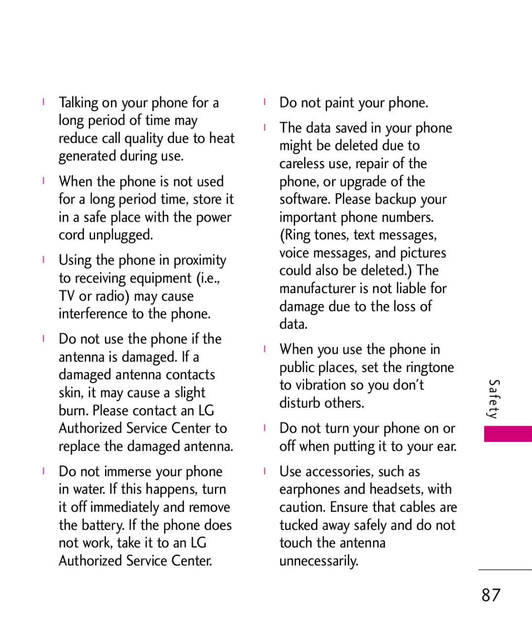 LG Electronics UN200 manual Do not paint your phone 