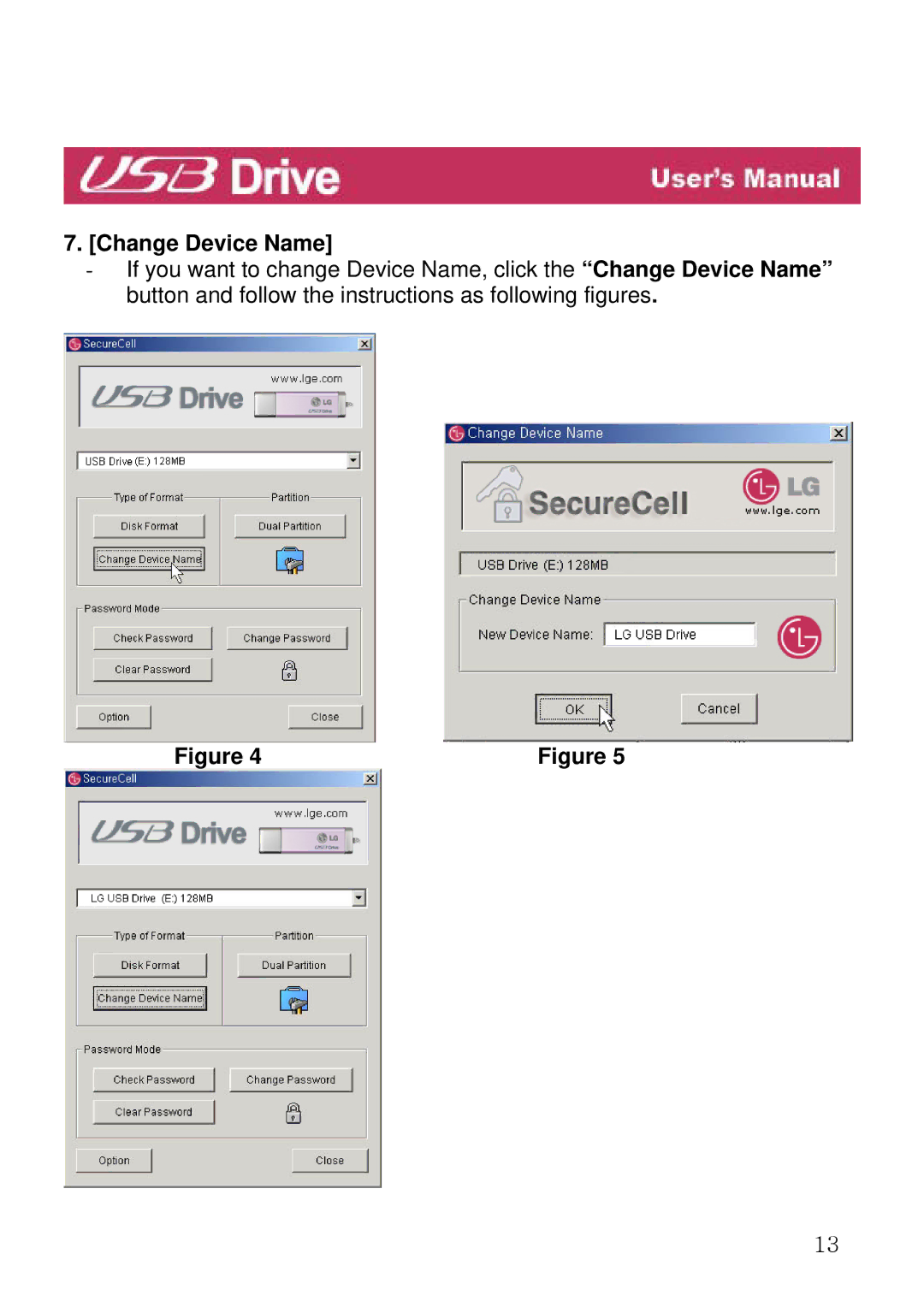 LG Electronics USB Drive manual Change Device Name 