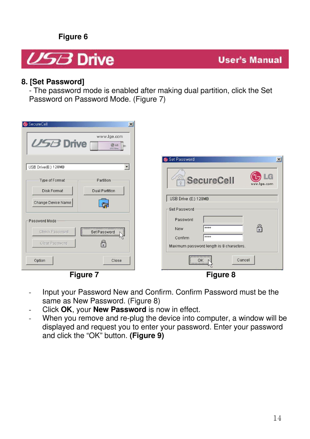 LG Electronics USB Drive manual Set Password 