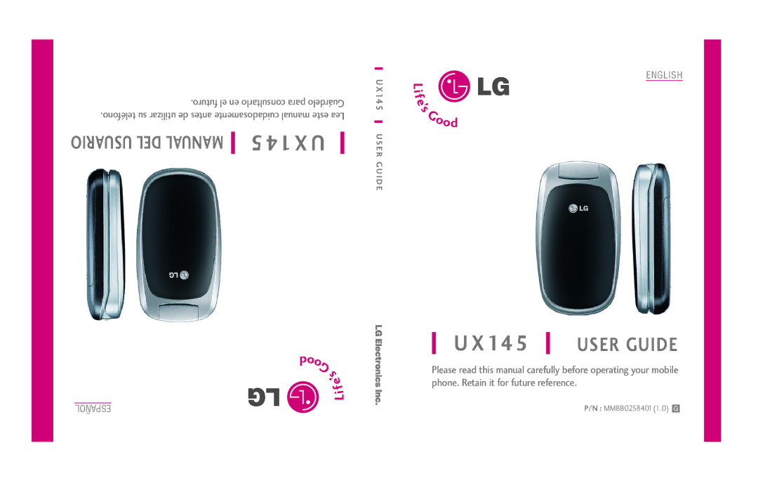 LG Electronics UX145 manual 14 X U 