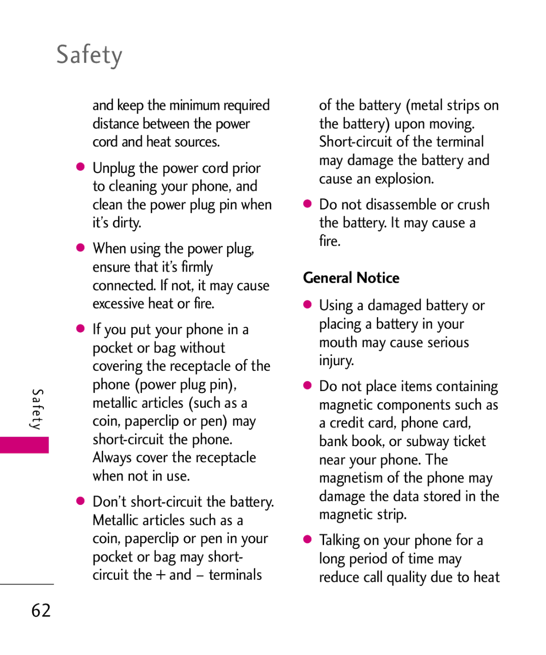 LG Electronics UX145 manual General Notice 