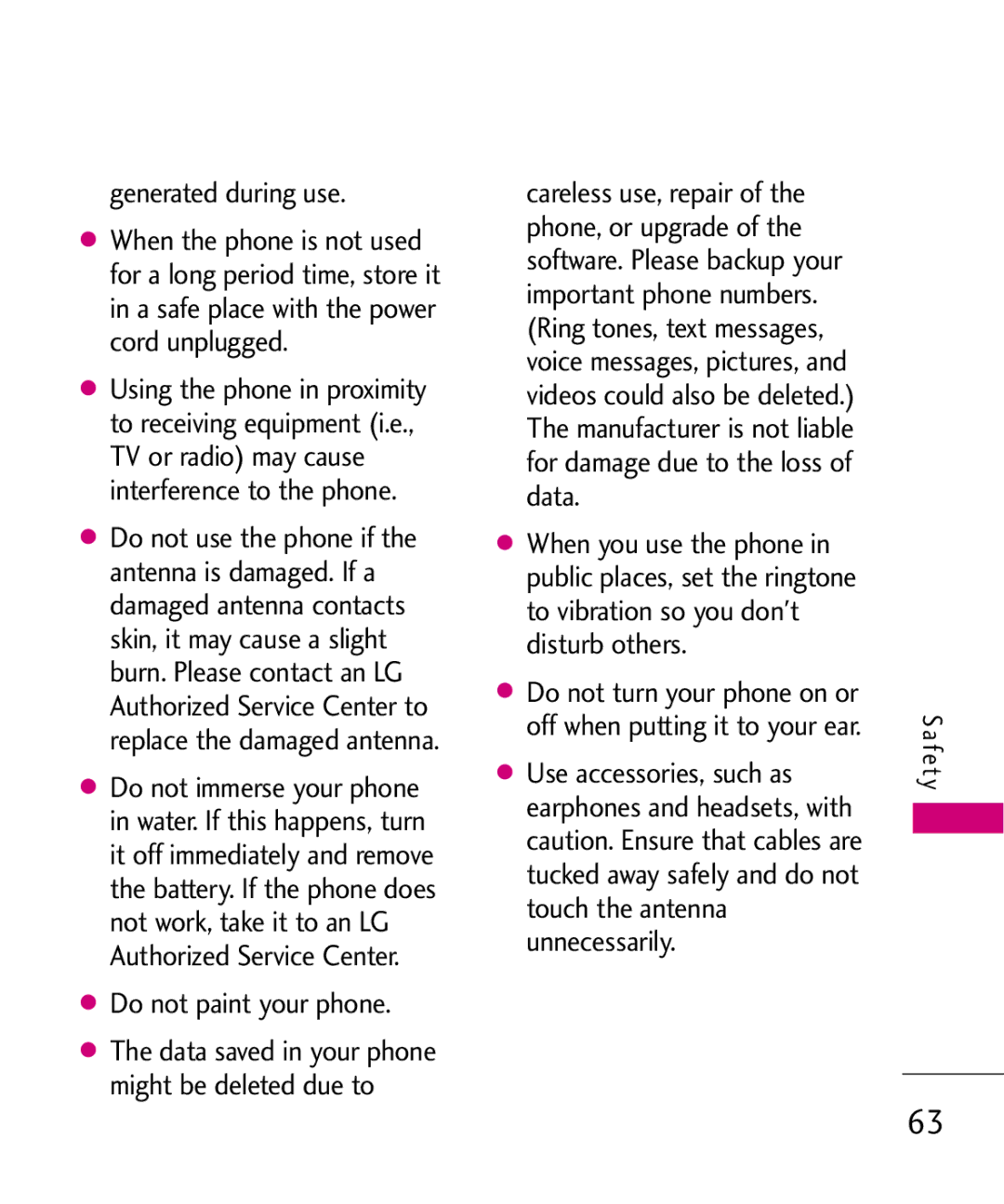 LG Electronics UX145 manual Generated during use, Do not paint your phone 