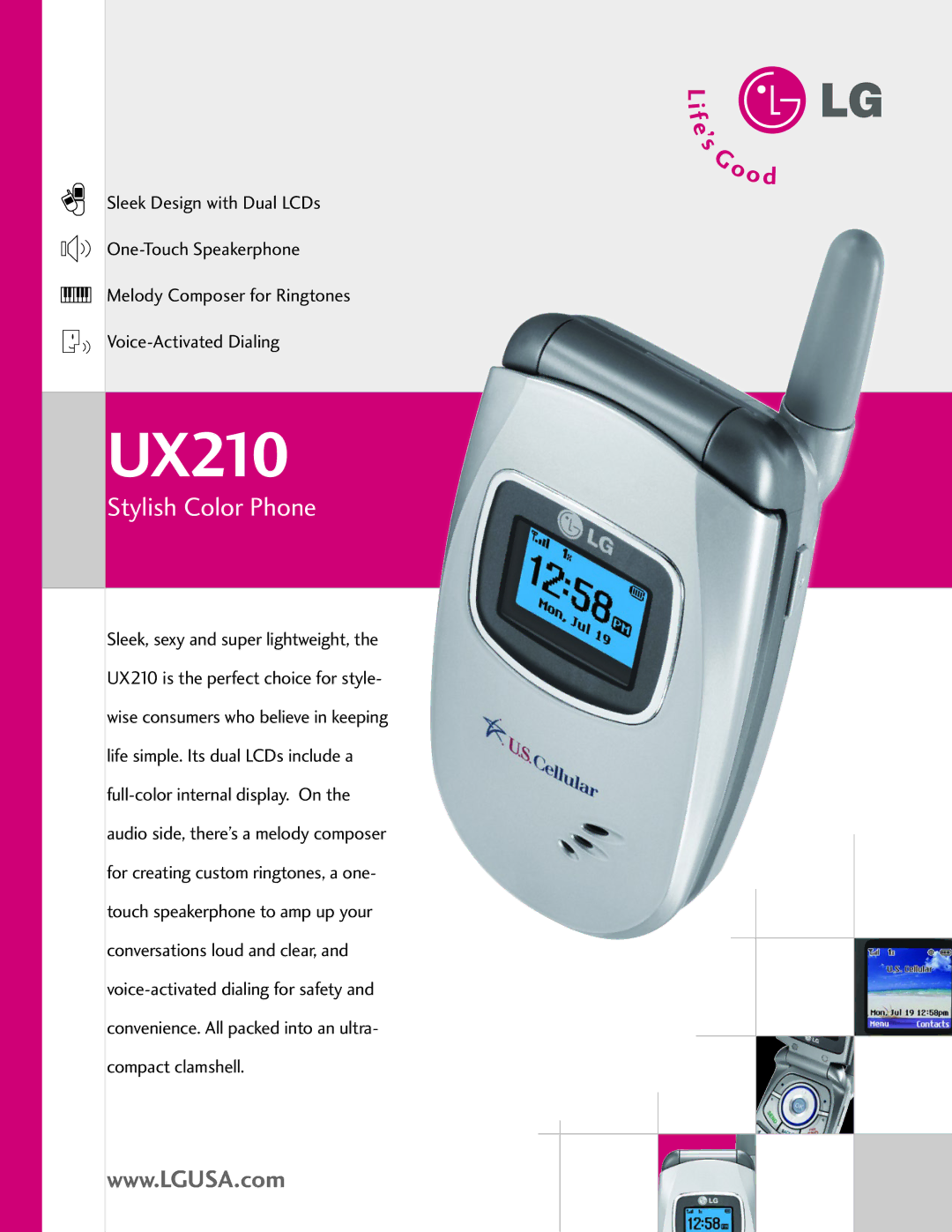 LG Electronics UX210 manual 