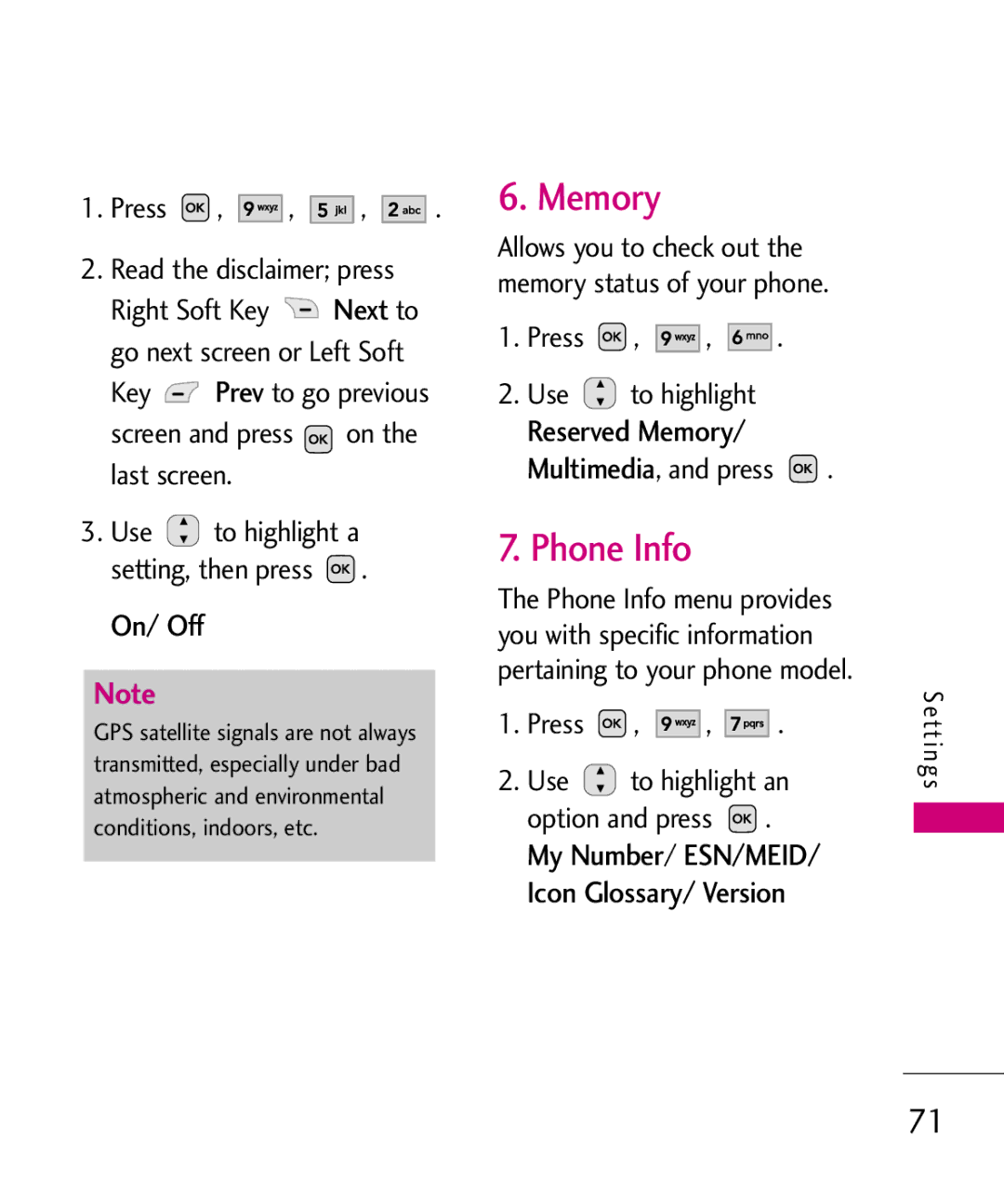 LG Electronics MMBB0366701(1.0), UX220 manual Phone Info, Reserved Memory Multimedia, Read the disclaimer press 