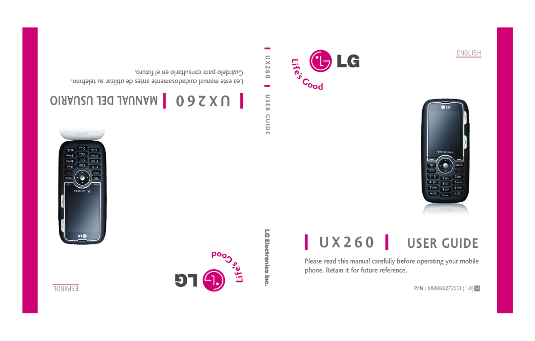 LG Electronics UX260 manual 2 6 